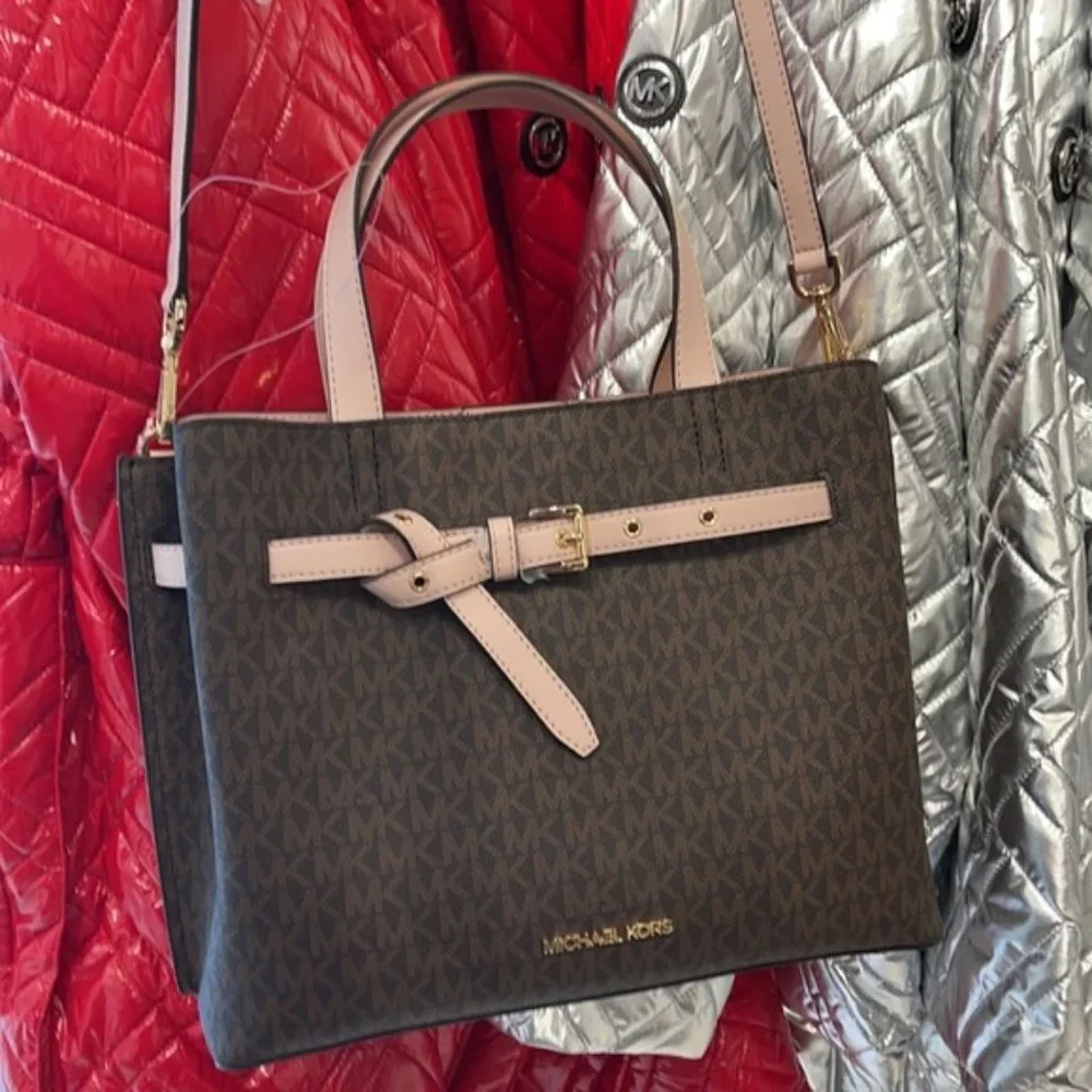 Michael Kors Emilia Large Satchel Powder Blush